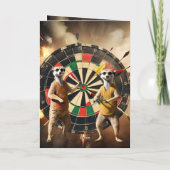 Bullseye Burrow: Meerkat Dart Spelers, Verjaardag Kaart (Achterkant)