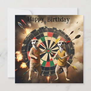 Bullseye Burrow: Meerkat Dart Spelers, Verjaardag Kaart