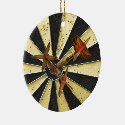 Bullseye Dart Board Keramisch Ornament (Rechts)