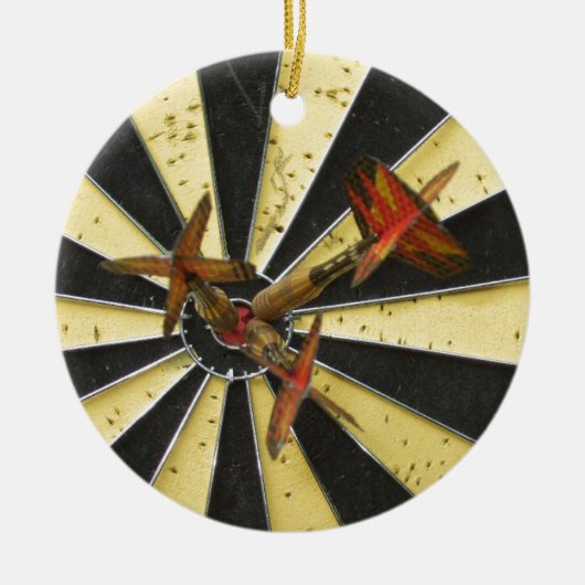 Bullseye Dart Board Keramisch Ornament (Voorkant)