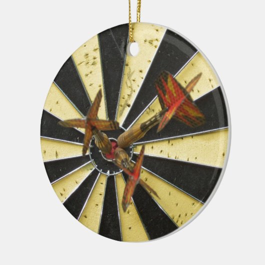 Bullseye Dart Board Keramisch Ornament (Links)
