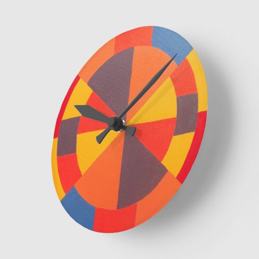Bullseye Design Modern Orange Round Clock Ronde Klok (Hoek)