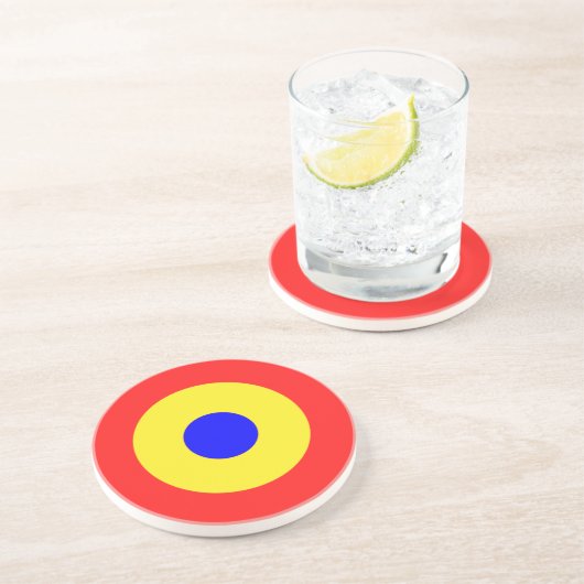 Bullseye Doel Primaire Kleuren Drink Onderzetter (Zijkant)