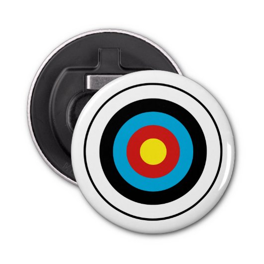Bullseye-doelontwerp Button Flesopener (Voorkant)