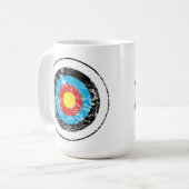 Bullseye doelontwerp noodlijdend effect koffiemok (Voorkant links)