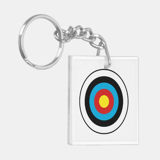 Bullseye-doelontwerp Sleutelhanger (Voorkant Links)