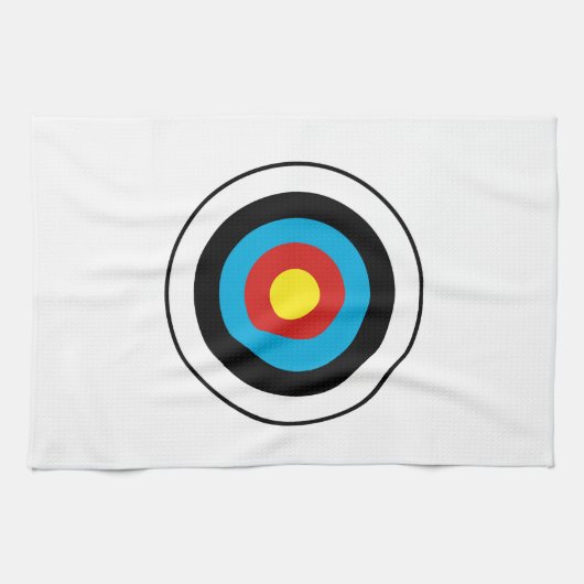 Bullseye-doelontwerp Theedoek (Horizontaal)