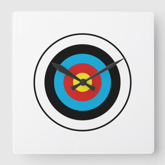 Bullseye-doelontwerp Vierkante Klok (Voorkant)