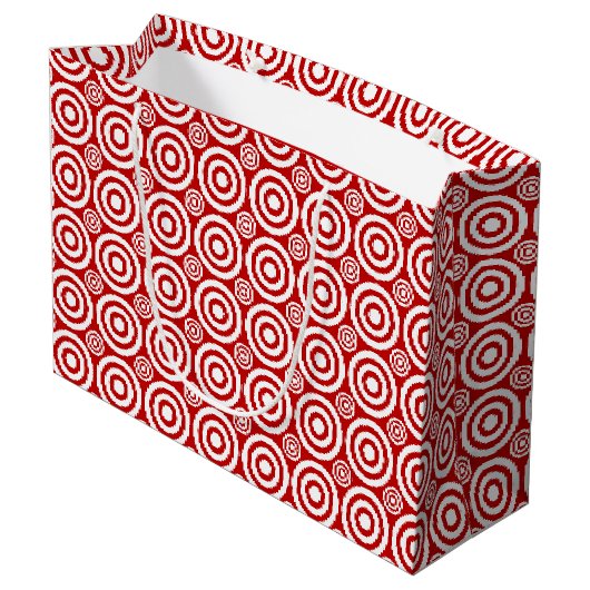 Bullseye-GIFT BAG L., rood-wit Large Cadeautasje (Achterkant Gekanteld)