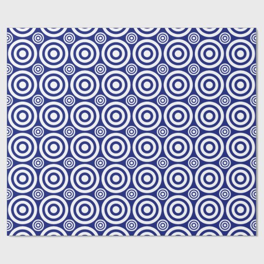 Bullseye-Gift Wrap-Blue-White Cadeaupapier (Vlak)