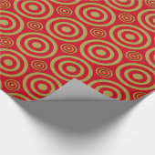 Bullseye-Gift Wrap-Gold-Red Cadeaupapier (Hoek)