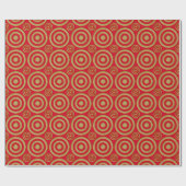 Bullseye-Gift Wrap-Gold-Red Cadeaupapier (Vlak)