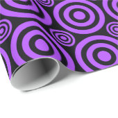 Bullseye-Gift Wrap-Paars-Black Cadeaupapier (Rol Hoek)