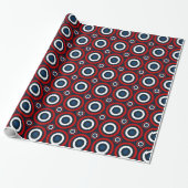 Bullseye-Gift Wrap-Rood, Wit, Blauw 2 Cadeaupapier (Uitgerold)