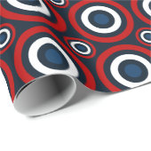Bullseye-Gift Wrap-Rood, Wit, Blauw 2 Cadeaupapier (Rol Hoek)
