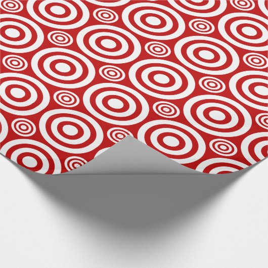 Bullseye-Gift Wrap-rood-wit Cadeaupapier (Hoek)