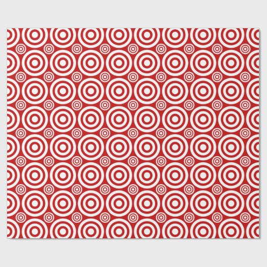 Bullseye-Gift Wrap-rood-wit Cadeaupapier (Vlak)