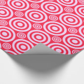 Bullseye-Gift Wrap-Roze-Wit Cadeaupapier (Hoek)