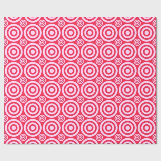 Bullseye-Gift Wrap-Roze-Wit Cadeaupapier (Vlak)
