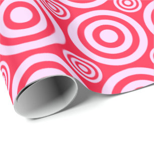 Bullseye-Gift Wrap-Roze-Wit Cadeaupapier