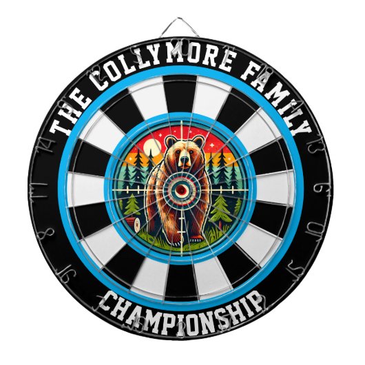 Bullseye Grizzly in het bos Dartbord (Voorkant)