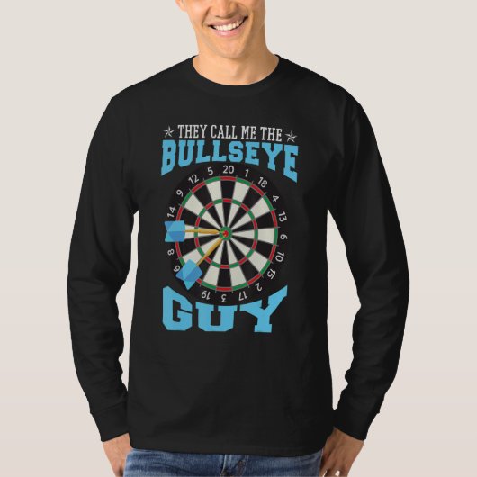 Bullseye Guy Darts Dartboard Dart Player T-shirt (Voorkant)