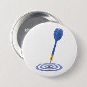 Bullseye Hit Blue Dart on Target Ronde Button 7,6 Cm (Voorkant /achterkant)