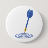Bullseye Hit Blue Dart on Target Ronde Button 7,6 Cm (Voorkant)