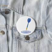 Bullseye Hit Blue Dart on Target Ronde Button 7,6 Cm (In situ)
