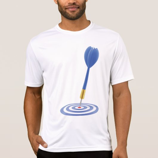 Bullseye Hit Blue Dart on Target T-shirt (Voorkant)