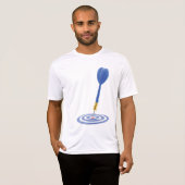 Bullseye Hit Blue Dart on Target T-shirt (Voorkant volledig)