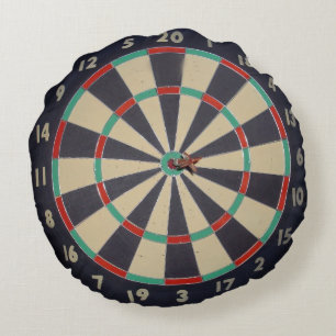 Bullseye in het dartboard, rond kussen