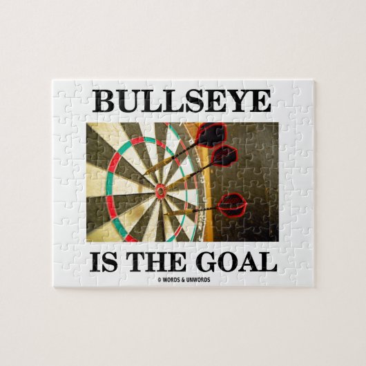 Bullseye is het doel (drie kunstwerken op het dart legpuzzel (Horizontaal)