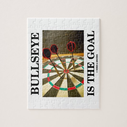 Bullseye is het doel (drie kunstwerken op het dart legpuzzel (Verticaal)