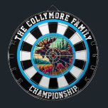 Bullseye Moose in Forest Art Dartbord<br><div class="desc">Een eland met groot gewei, gelegen in een bos en omgeven door een precies doelontwerp.</div>