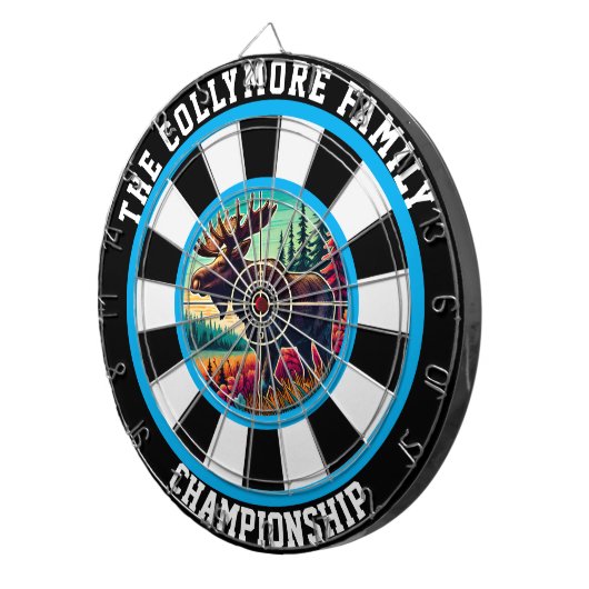 Bullseye Moose in Forest Art Dartbord (Voorkant Rechts)