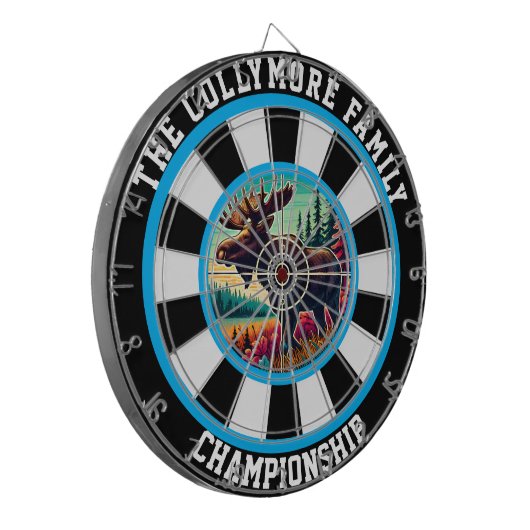 Bullseye Moose in Forest Art Dartbord (Voorkant Links)