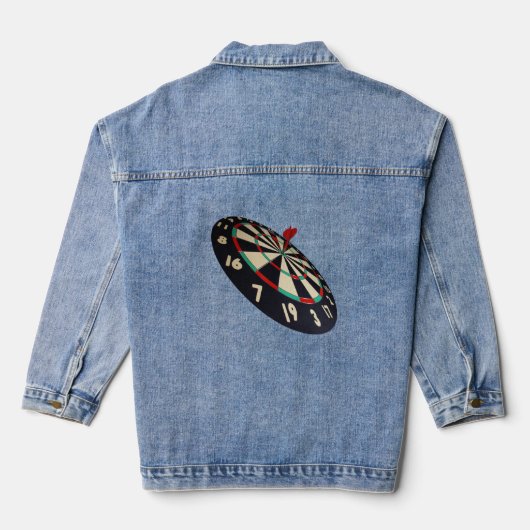 Bullseye op het dartboard, dames denim jas jacket (Achterkant)