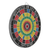 Bullseye or Buy Beer Funny Dartboard Wall Game Dartbord (Voorkant Links)