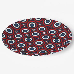 Bullseye-PAPER BORDEN-Red White Blue Papieren Bordje