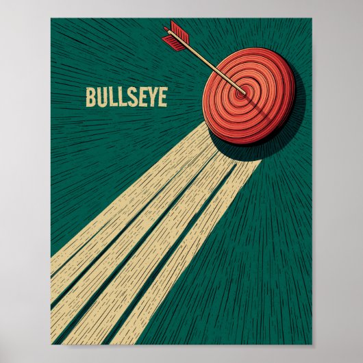 Bullseye Pijl op doel Poster (Voorkant)