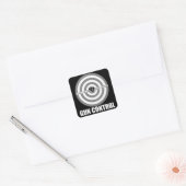 bullseye pistool control vierkante sticker (Envelop)