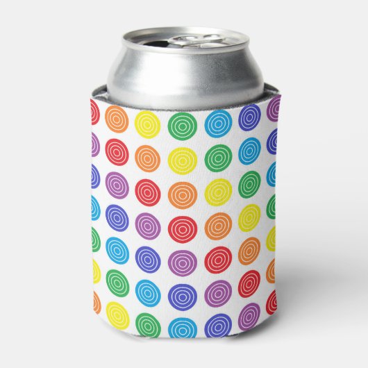 Bullseye regenboog blik of fles koeler (Blikje Voorkant)