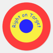 Bullseye Right op Target  Ronde Sticker (Voorkant)