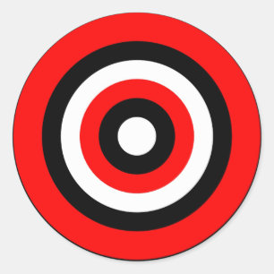 BullsEYE Rood Zwart Wit Ronde Sticker