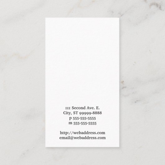 Bullseye-symbool Visitekaartje (Achterkant)