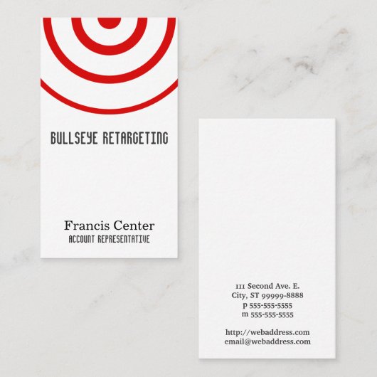 Bullseye-symbool Visitekaartje (Voorkant / Achterkant)