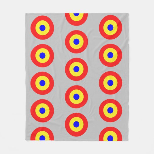 Bullseye Target Pattern op Grey Fleece Deken (Voorkant)
