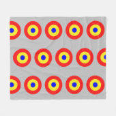 Bullseye Target Pattern op Grey Fleece Deken (Voorkant (Horizontaal))