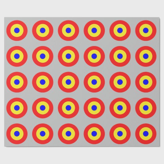 Bullseye Target Pattern op Grey Wrapping Paper Cadeaupapier (Vlak)